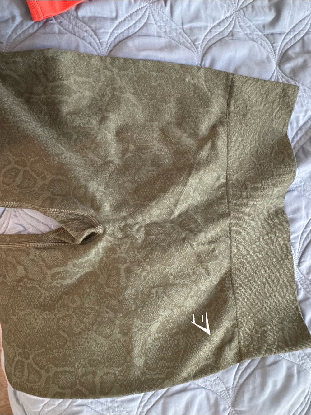 Gymshark Olive Snake-Print High-Waist shorts